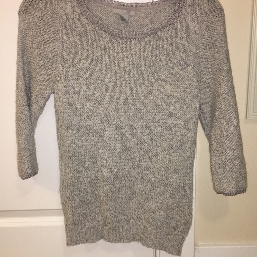 3/4 sleeve grey sweater